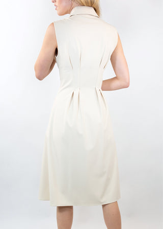 sleeveless fit and flare shirt dress