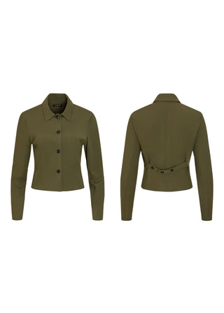Structured Cropped Jacket | Olive