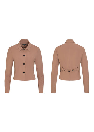 Structured Cropped Jacket | Rosewood Taupe