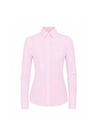 Fine Stripe Tailored Button Up | Red and White