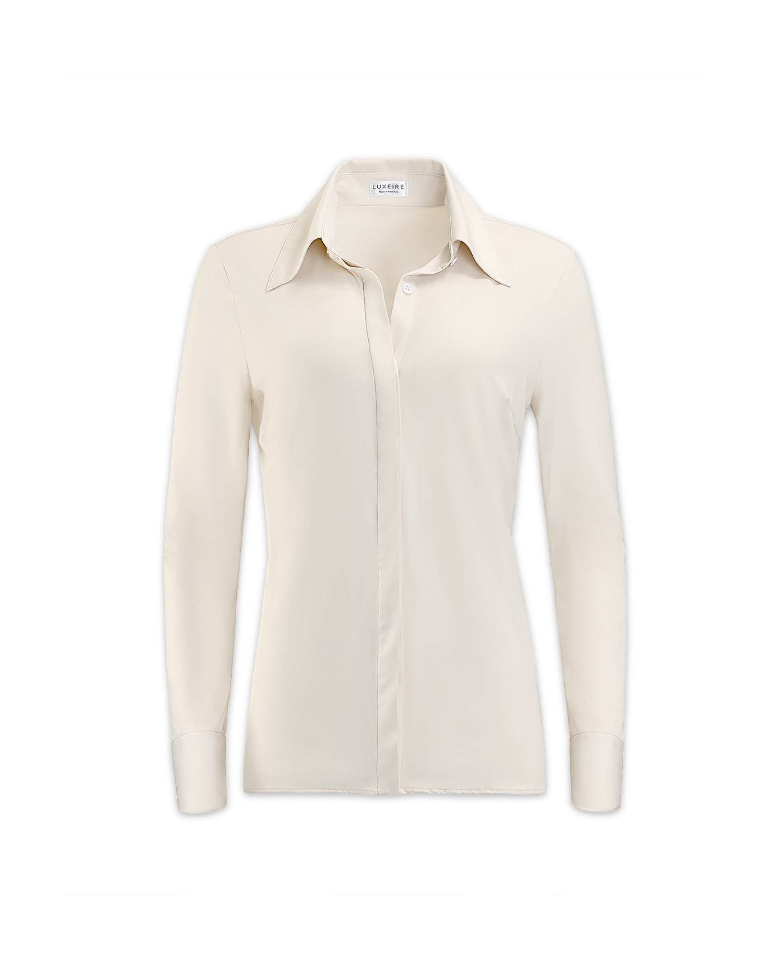 White long sleeve button down top