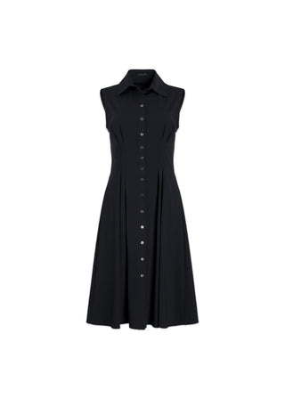 Sleeveless Fit-and-Flare Shirt Dress