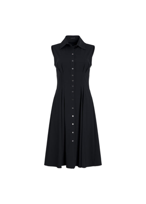 Sleeveless Fit-and-Flare Shirt Dress