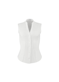 sleeveless ribbed vneck blouse