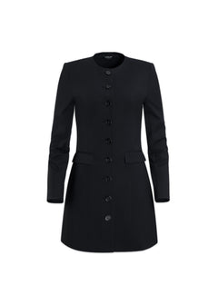 Jewel-Neck Coat Dress