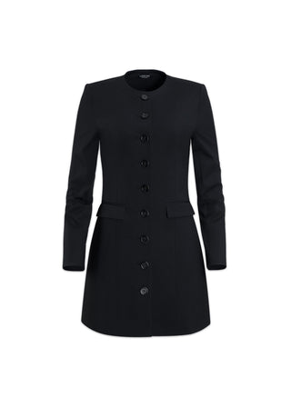 Jewel-Neck Coat Dress