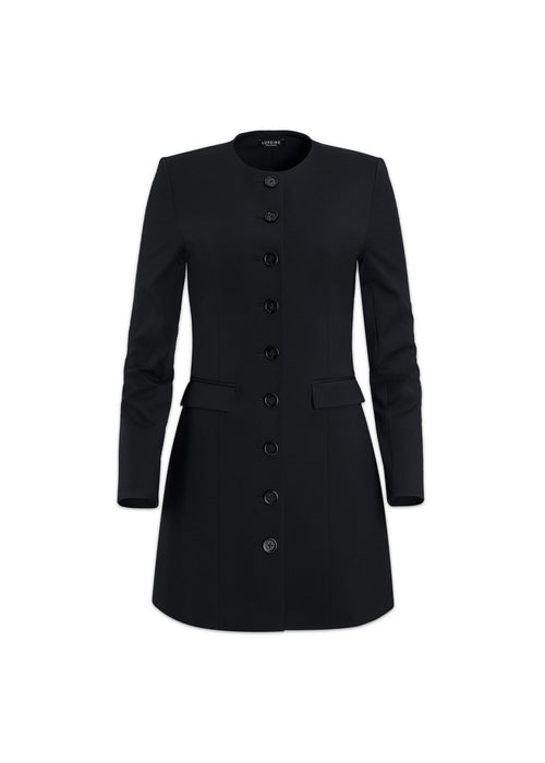 Jewel-Neck Coat Dress