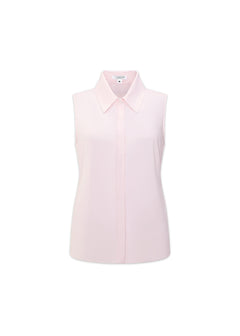 classic sleeveless button up  soft pink