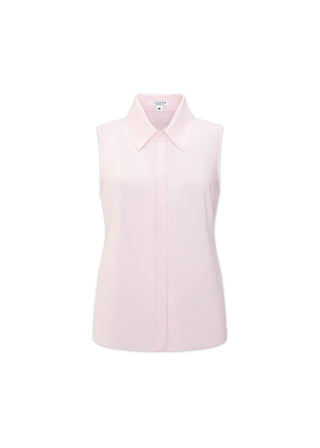 classic sleeveless button up  soft pink