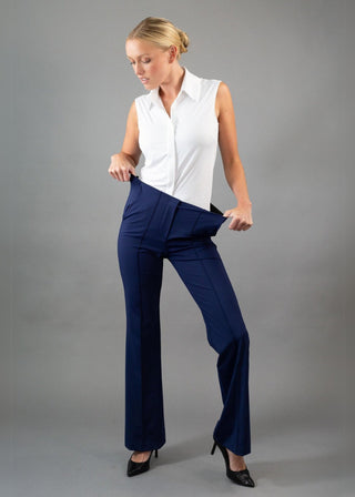 High Rise Flare Trouser Navy