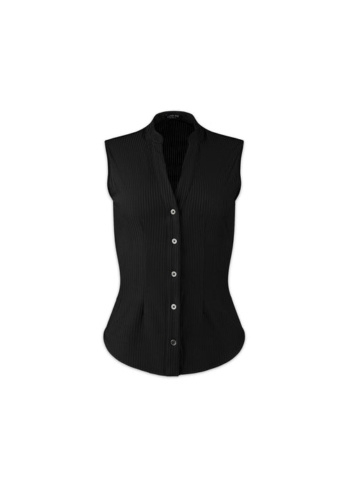 sleeveless ribbed vneck blouse