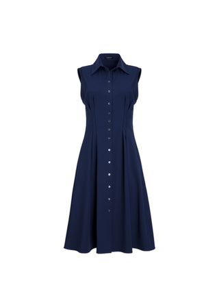 Sleeveless Fit-and-Flare Shirt Dress