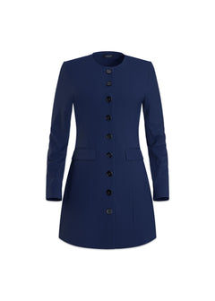 Jewel-Neck Coat Dress