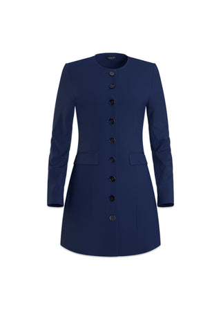 Jewel-Neck Coat Dress