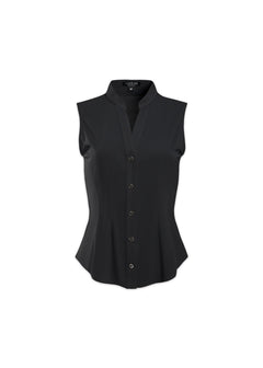 sleeveless v-neck blouse black