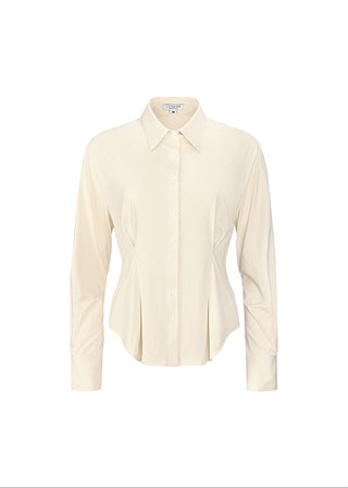 Pleated Blouse | Almond Gingham