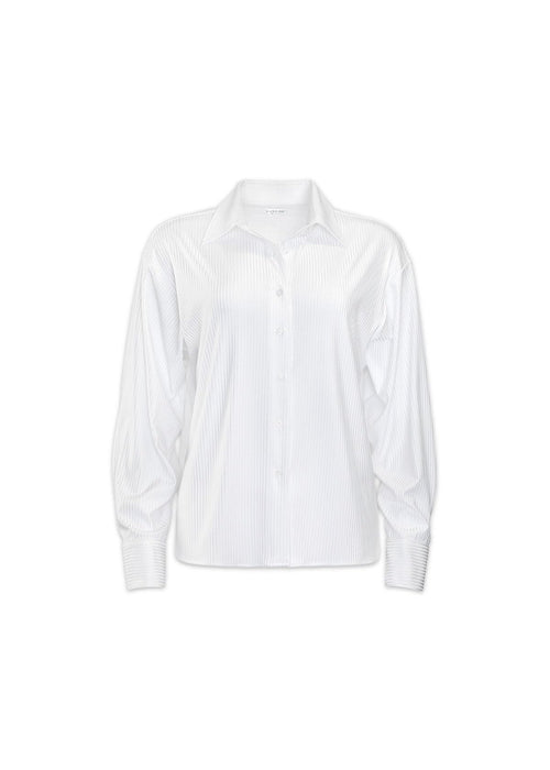 Relaxed Ribbed Button Up