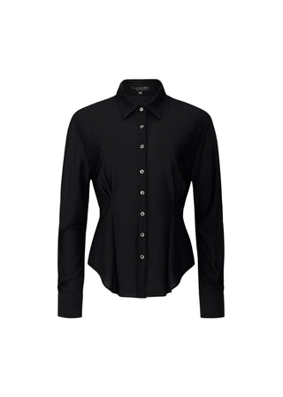 Pleated Blouse | Cloud Lattice Black