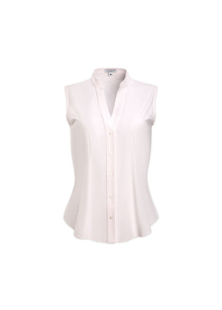 sleeveless v-neck blouse soft pink