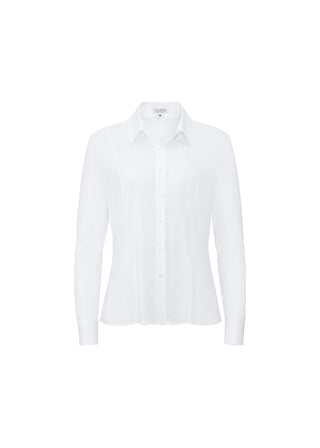 Long Sleeve Fitted Blouse | White