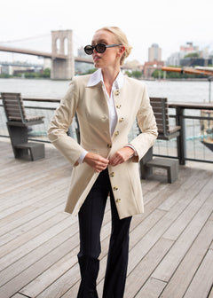 jewel neck coat dress