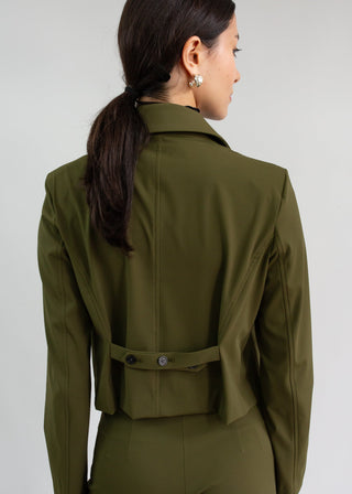 Structured Cropped Jacket | Olive