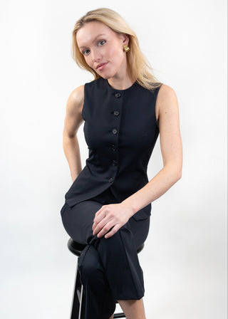 Jewel-Neck Vest Black