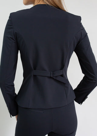 Jewel-Neck Tailored Blazer | Black