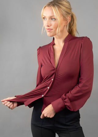 V-Neck Blouse Merlot