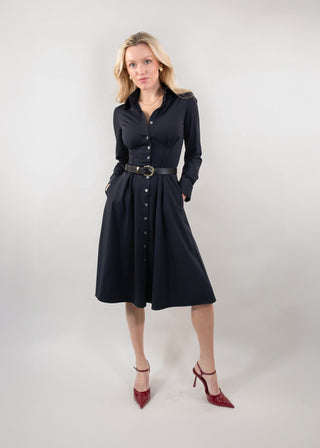 long sleeve fit flare black