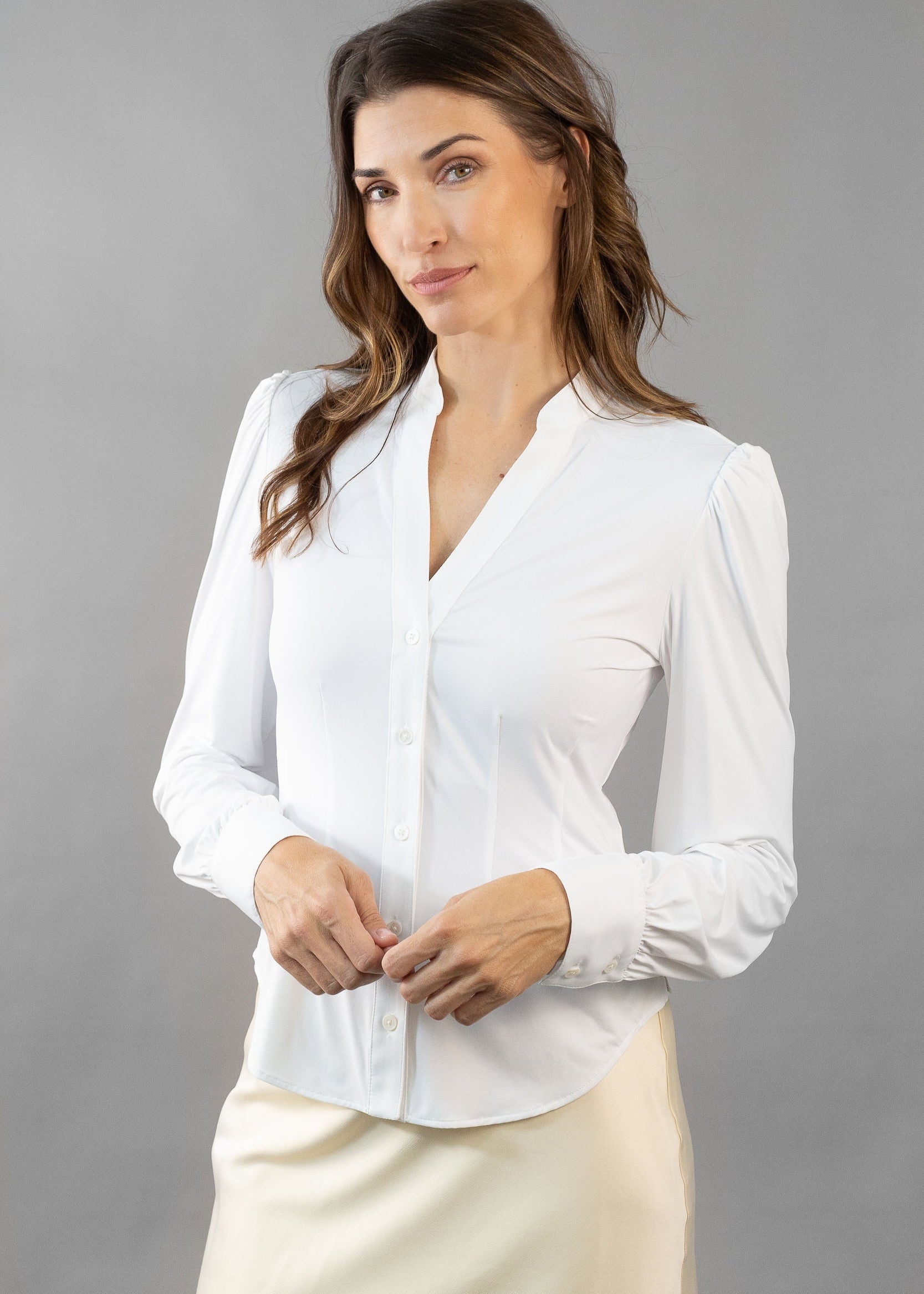 V-Neck Blouse Free US Delivery – Luxeire - Main Image