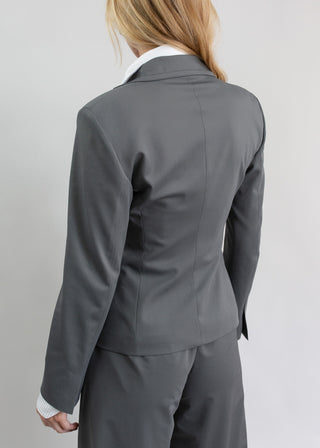 Classic Fitted Blazer | Grey Twill