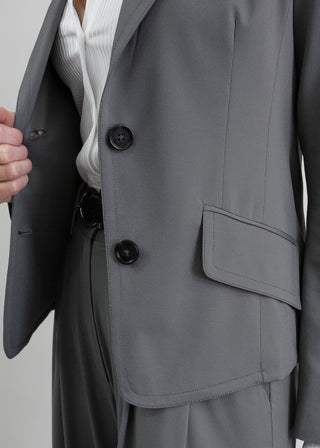 Classic Fitted Blazer | Grey Twill