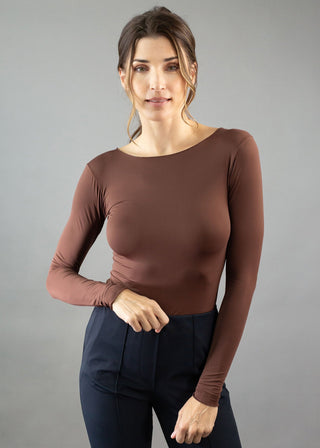 REVERSIBLE LONG SLEEVE SCOOP CHOCOLATE