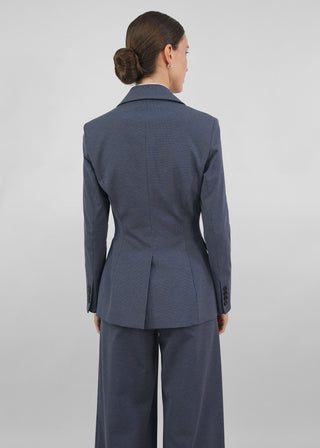 Hourglass Double Breasted Blazer | Tonal Navy-Gray