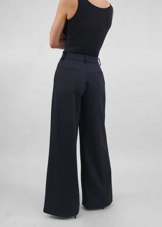 Classic Wide Leg Trouser | Matte Black