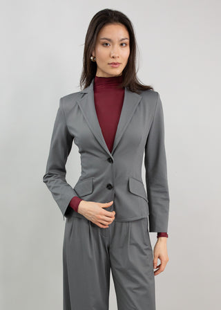 Classic Fitted Blazer | Grey Twill
