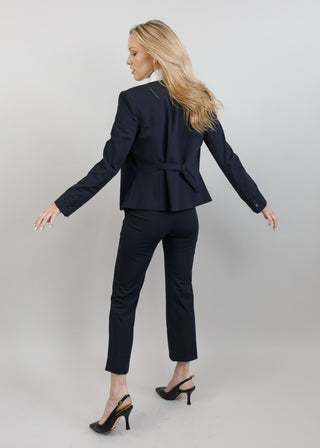 Jewel-Neck Tailored Blazer | Black