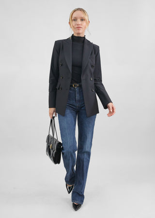 Hourglass Double Breasted Blazer | Black