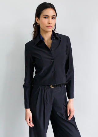 Structured Cropped Jacket | Black