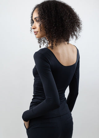 Reversible Long Sleeve Scoop Black
