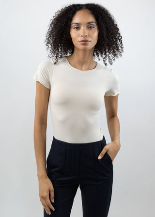 Short Sleeve Crew Neck Bisque