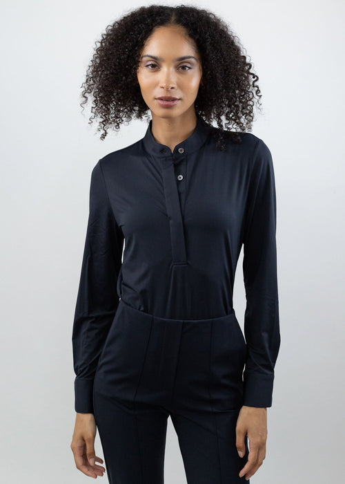 Long Sleeve Henley Black