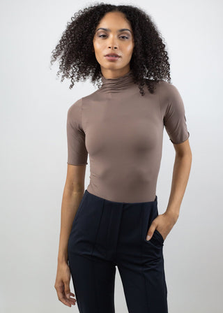 Short Sleeve Turtleneck Mocha