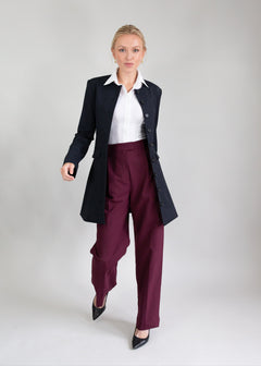 jewel neck coat dress black