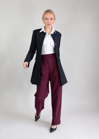 jewel neck coat dress black
