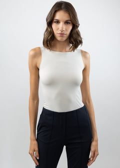 Reversible Scoop Tank Bisque