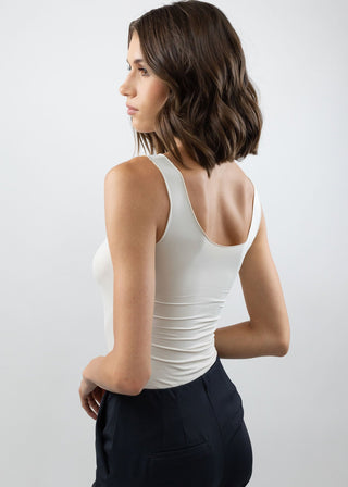 Reversible Scoop Tank Bisque
