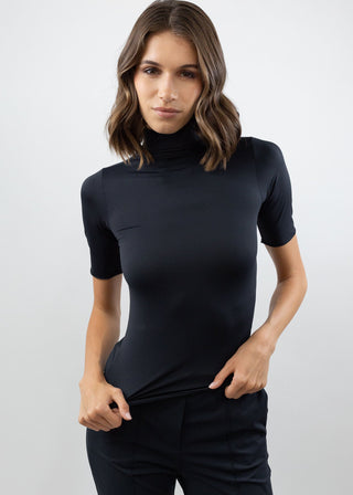 short sleeve turtleneck | black