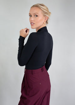 silhouette wrap top black